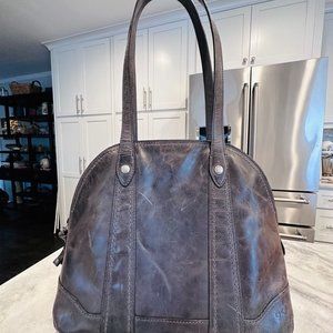 Frye Melissa Domed Leather Satchel - Carbon Gray - Style # DB0563